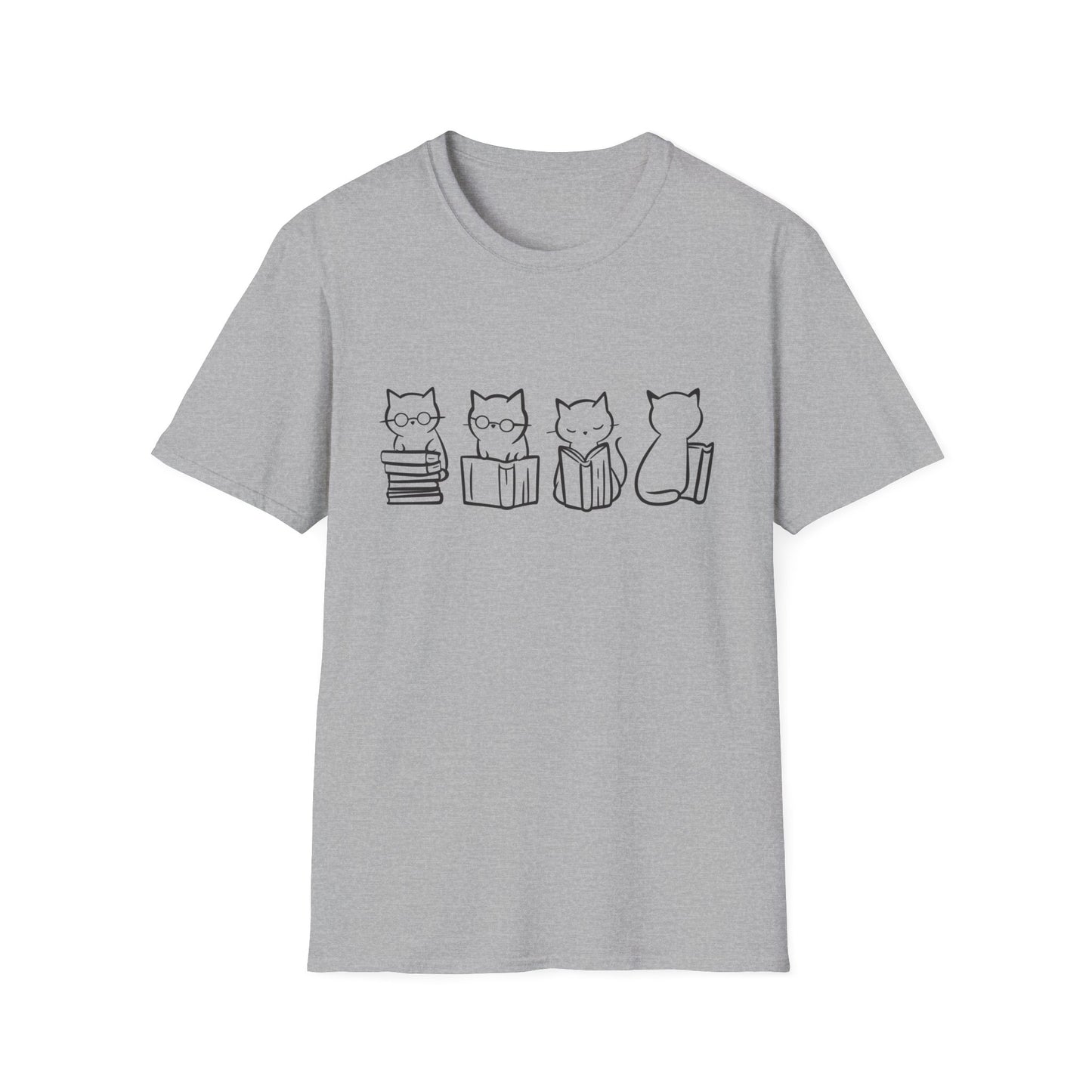 Four Cats Reading - T-Shirt