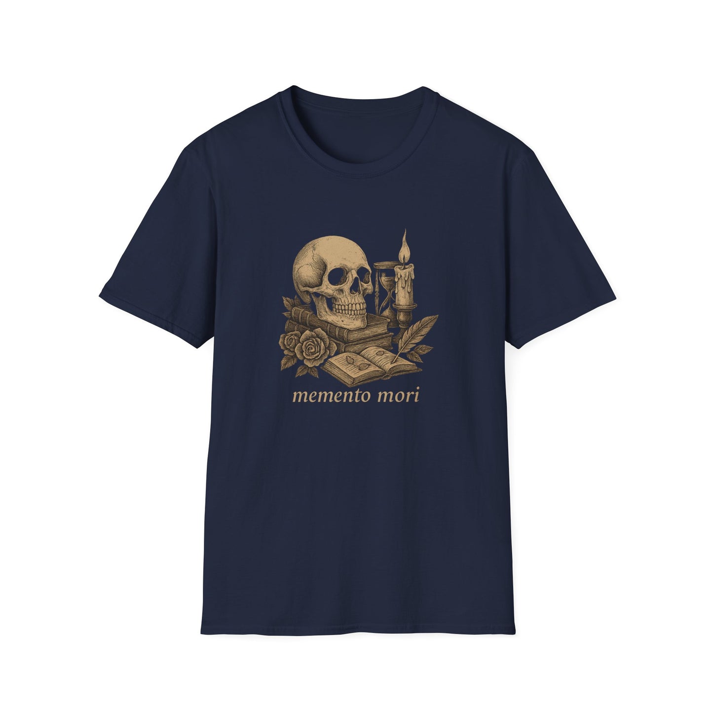Dark Academia, Momento Mori Skull and Book - T-Shirt