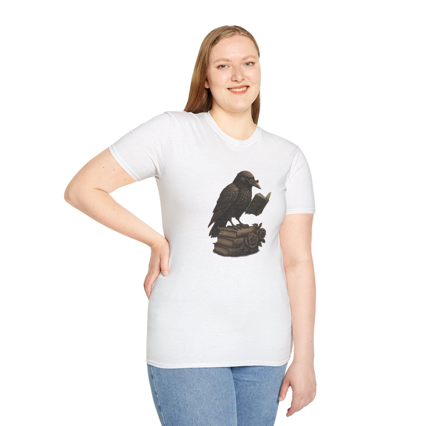 Dark Academia Crow Reading - T-Shirt