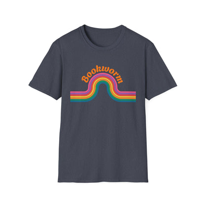 Retro Bookworm Rainbow  - T-Shirt