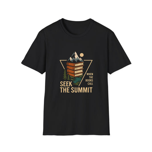 Seek The Summit, When The Books Call - T-Shirt