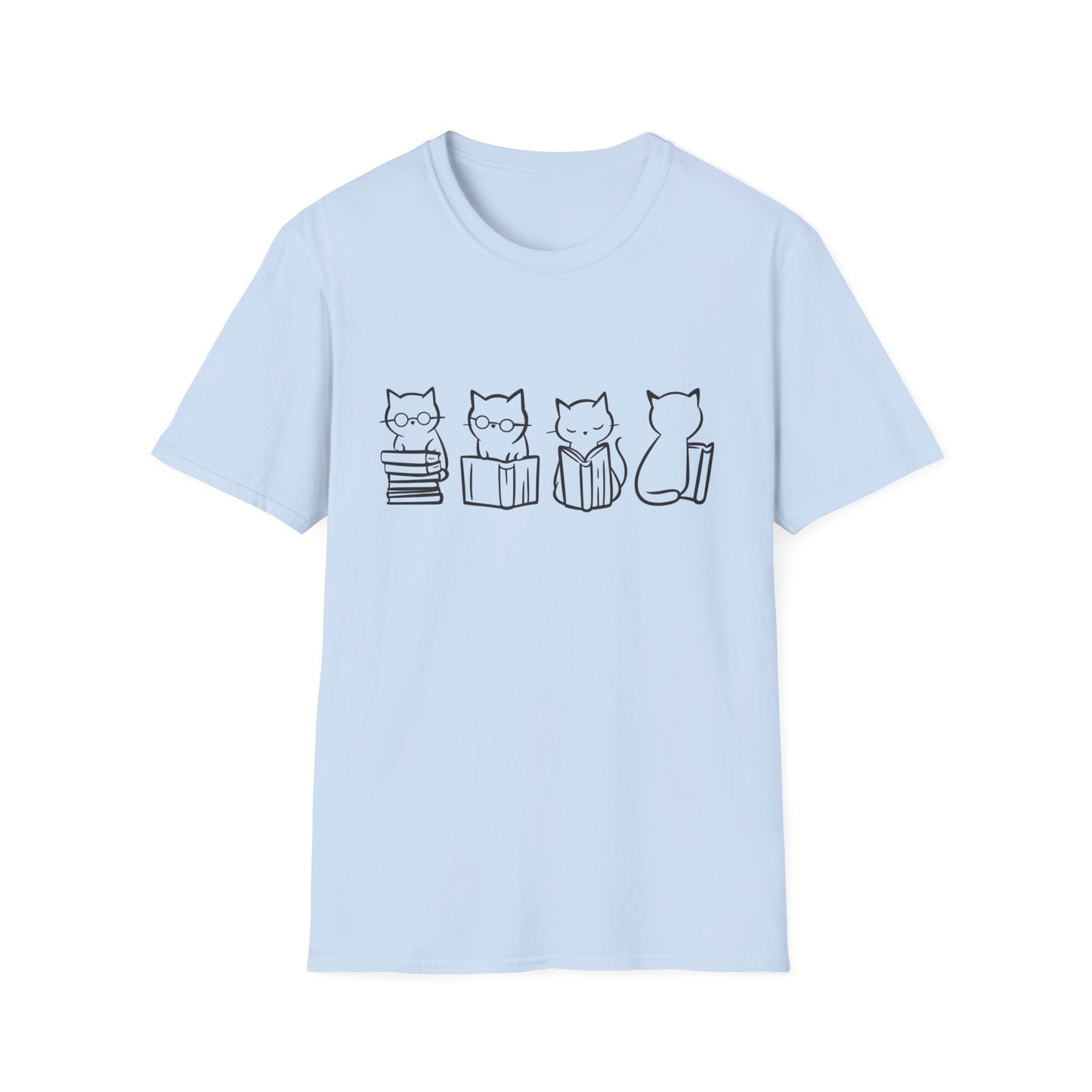 Four Cats Reading - T-Shirt
