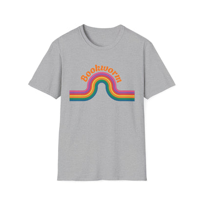 Retro Bookworm Rainbow  - T-Shirt