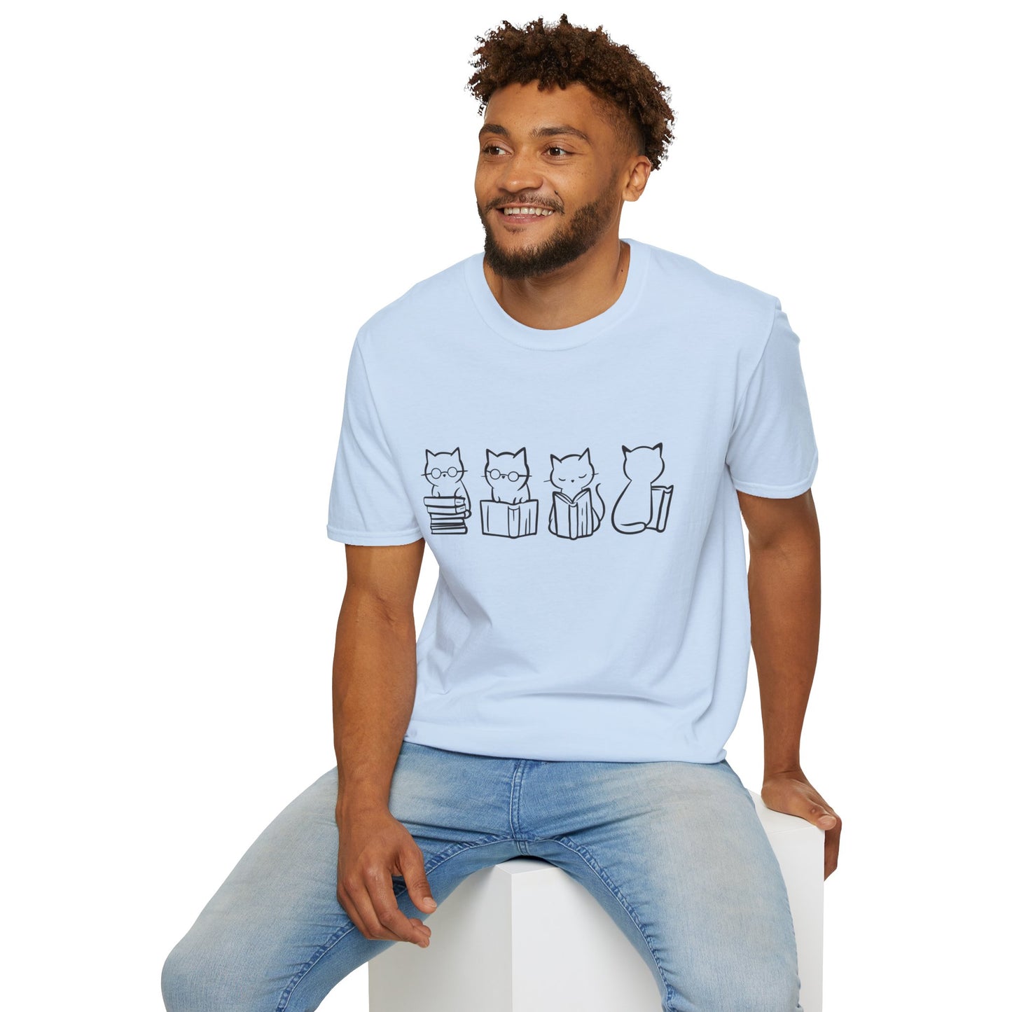 Four Cats Reading - T-Shirt