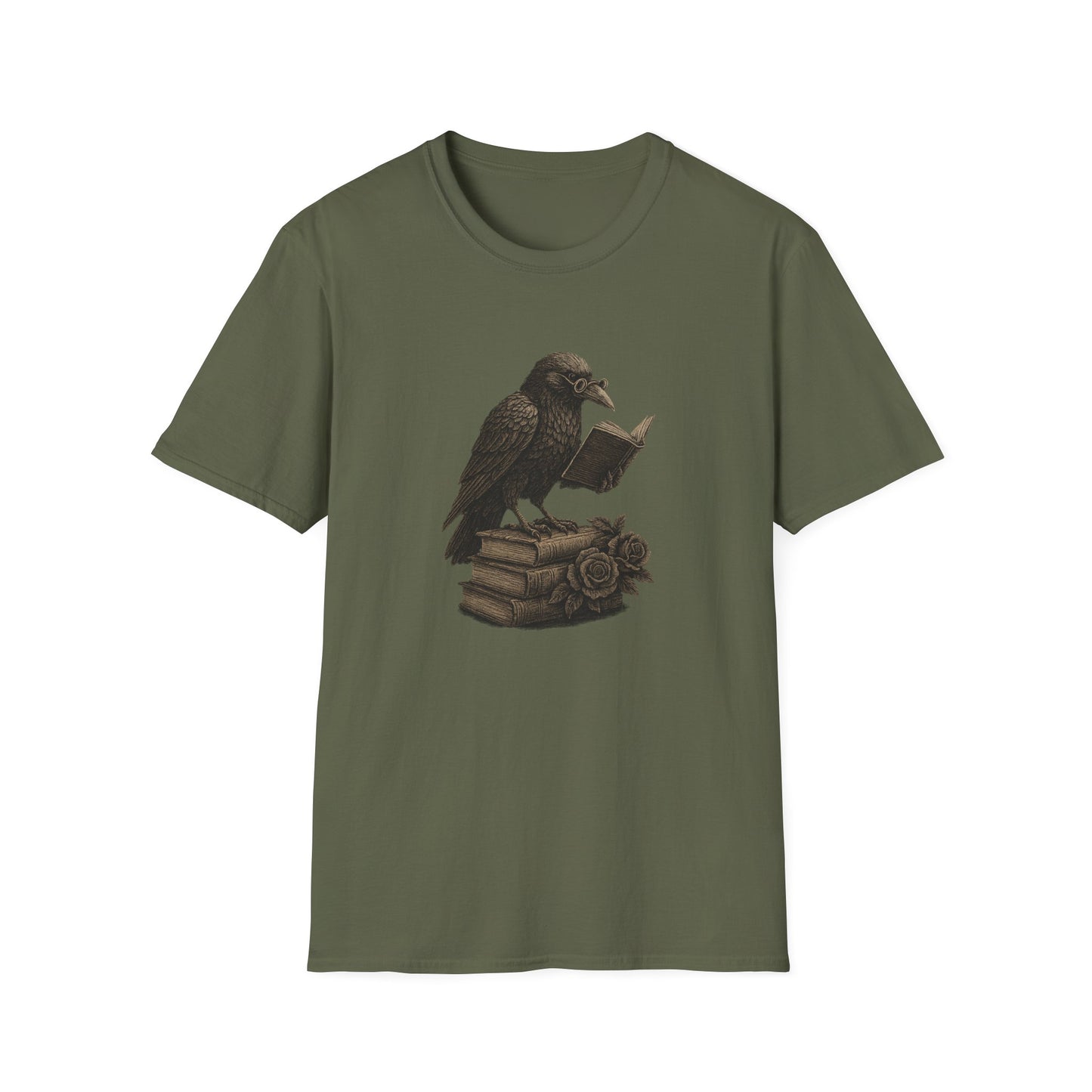 Dark Academia Crow Reading - T-Shirt