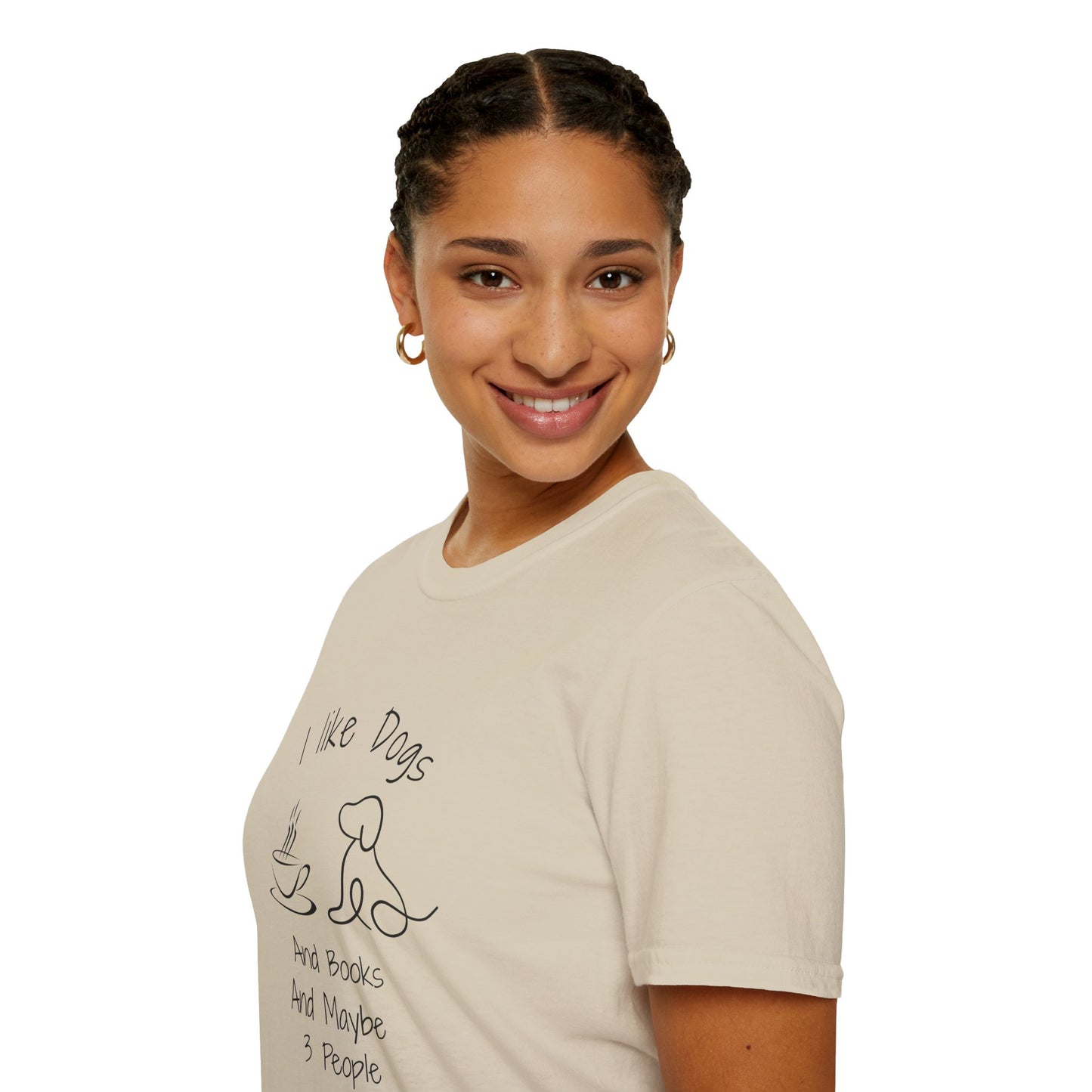 I Like Dogs & Books & Maybe 3 People - T-Shirt