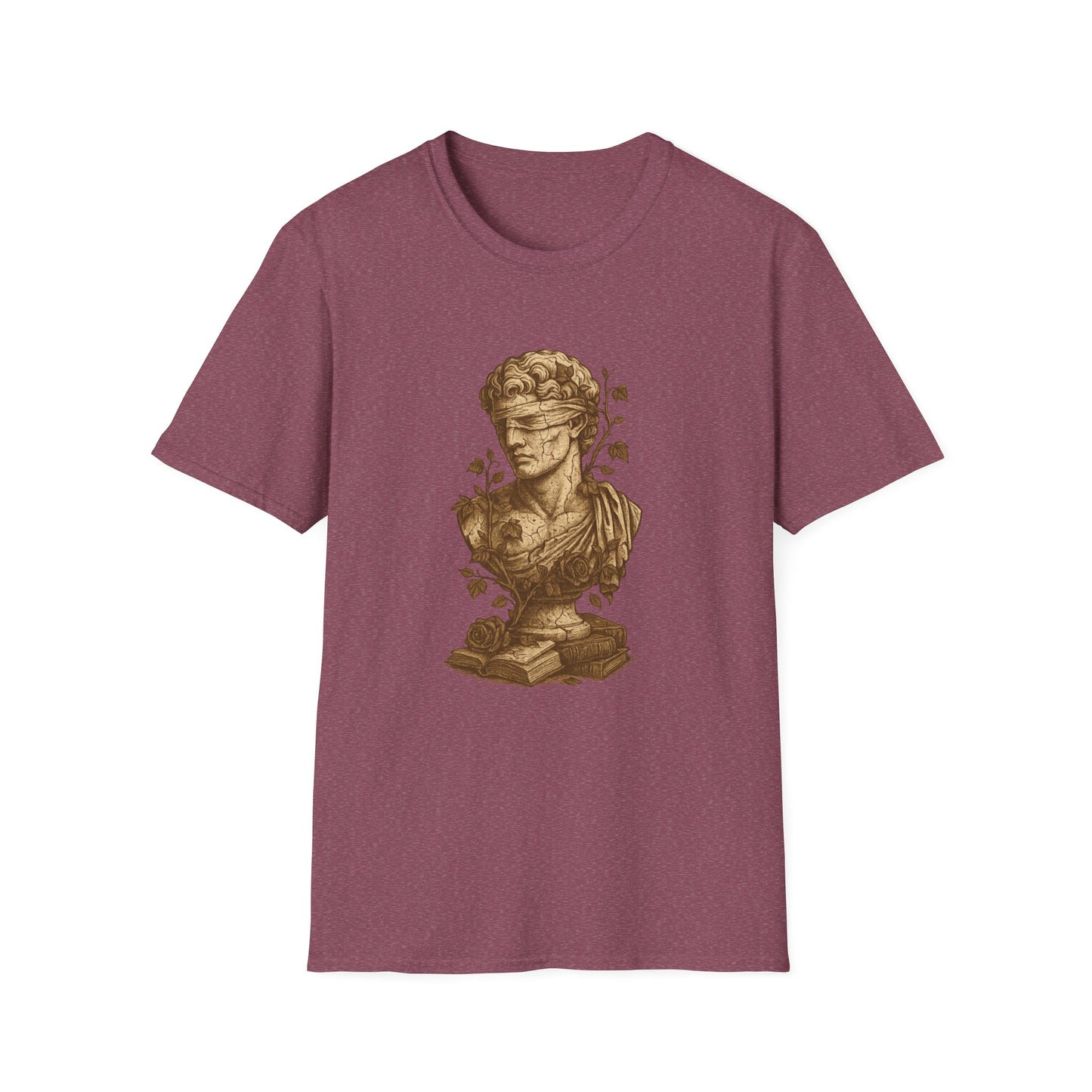 Dark Academia, Blindfolded Bust with Ivy and Books - T-Shirt