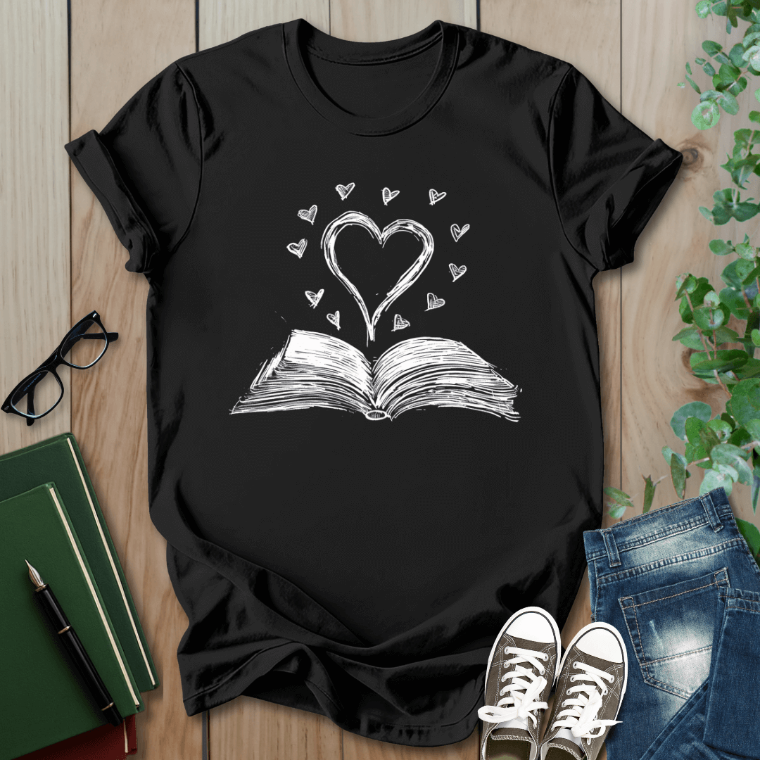 Heart Book Graphic - T-Shirt