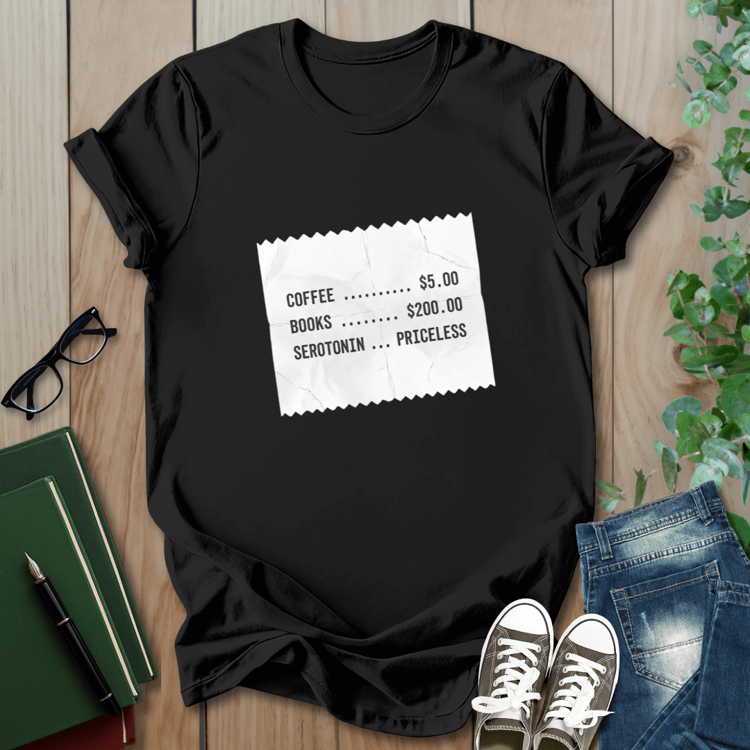 Coffee & Books Reciept - T-Shirt