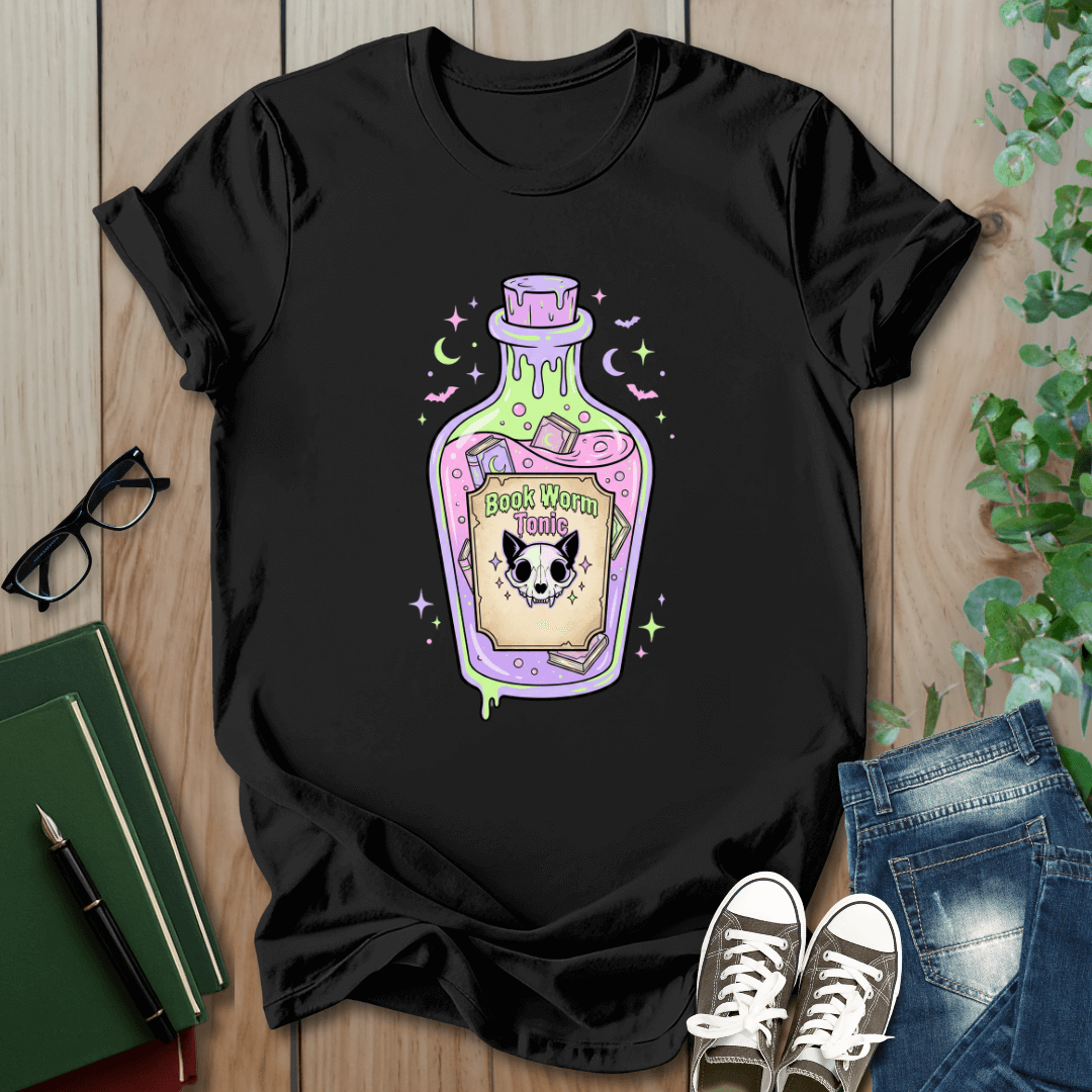 Spooky Book Club, Bookworm Potion - T-Shirt