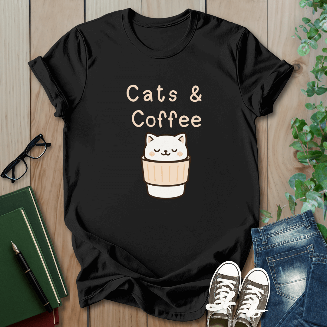 Cats & Coffee - T-Shirt