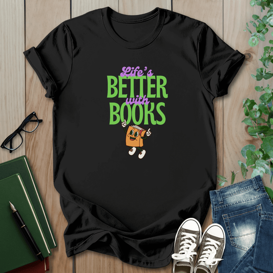 Life is Better With Books,  Retro T-Shirt