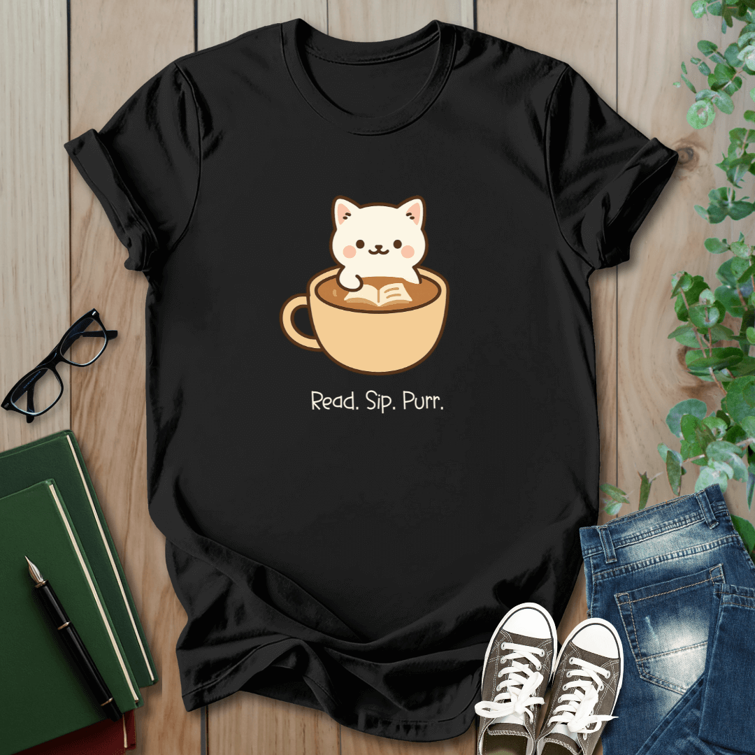 Read. Sip. Purr - T-Shirt