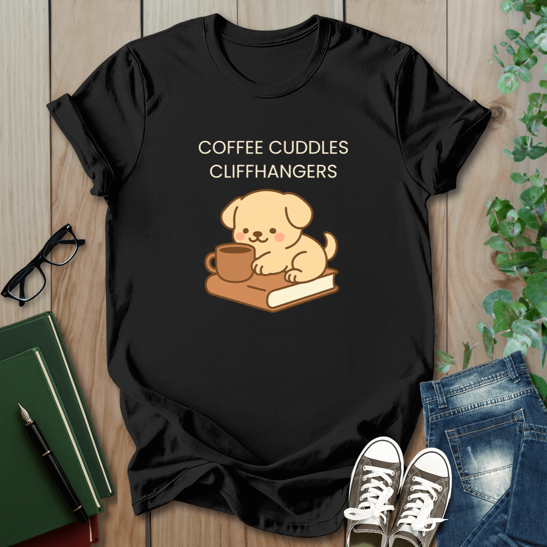 Coffee Cuddles Cliffhangers- T-Shirt