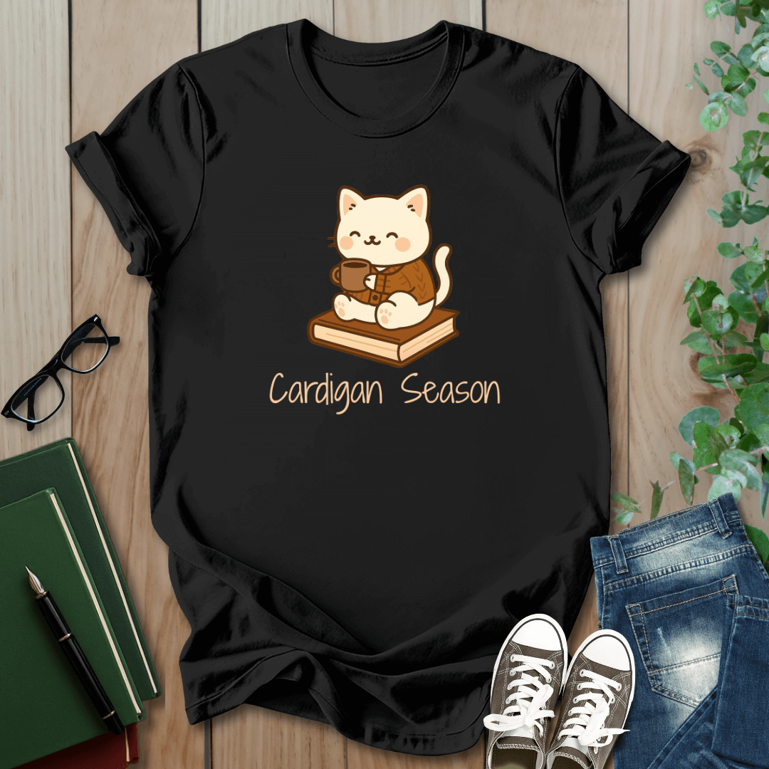Cat, Cardigan Season - T-Shirt