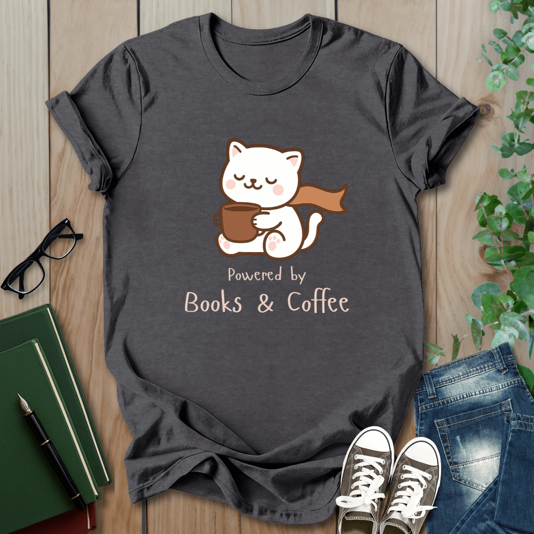 Powered by Books & Coffee - T-Shirt