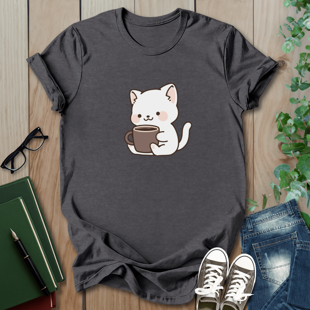 Cat & Coffee - Graphic T-Shirt