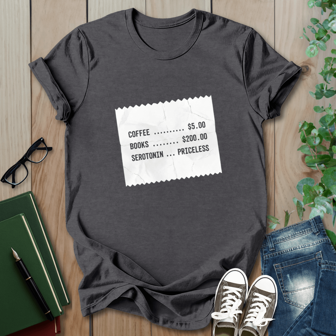 Coffee & Books Reciept - T-Shirt