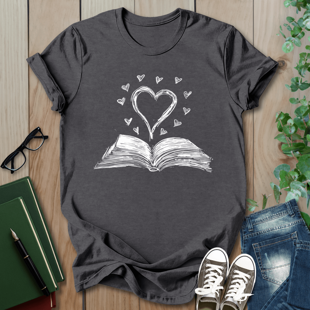 Heart Book Graphic - T-Shirt