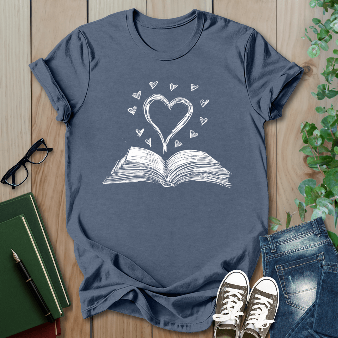 Heart Book Graphic - T-Shirt