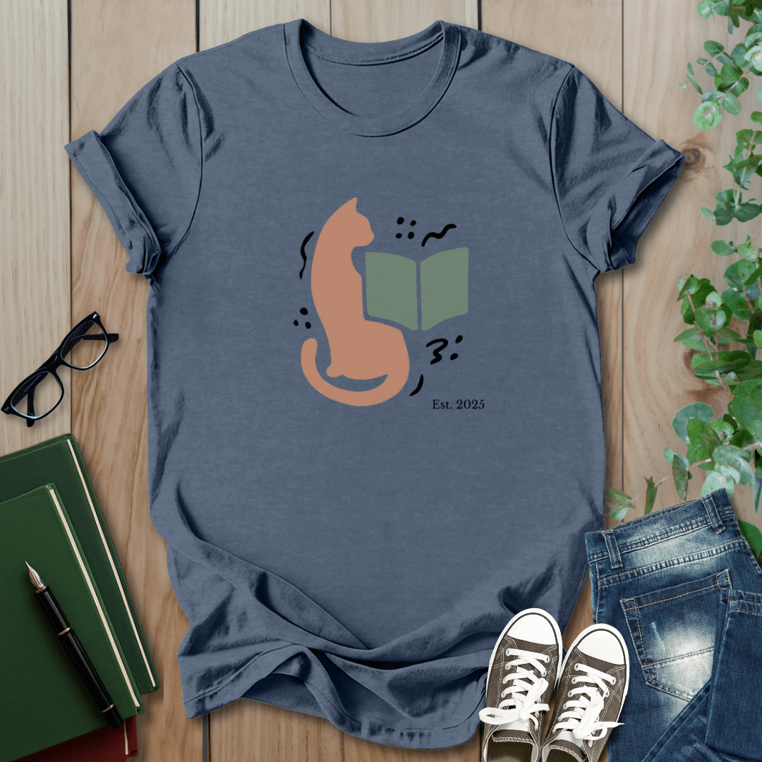 Matisse-inspired Cat & Book - T-Shirt