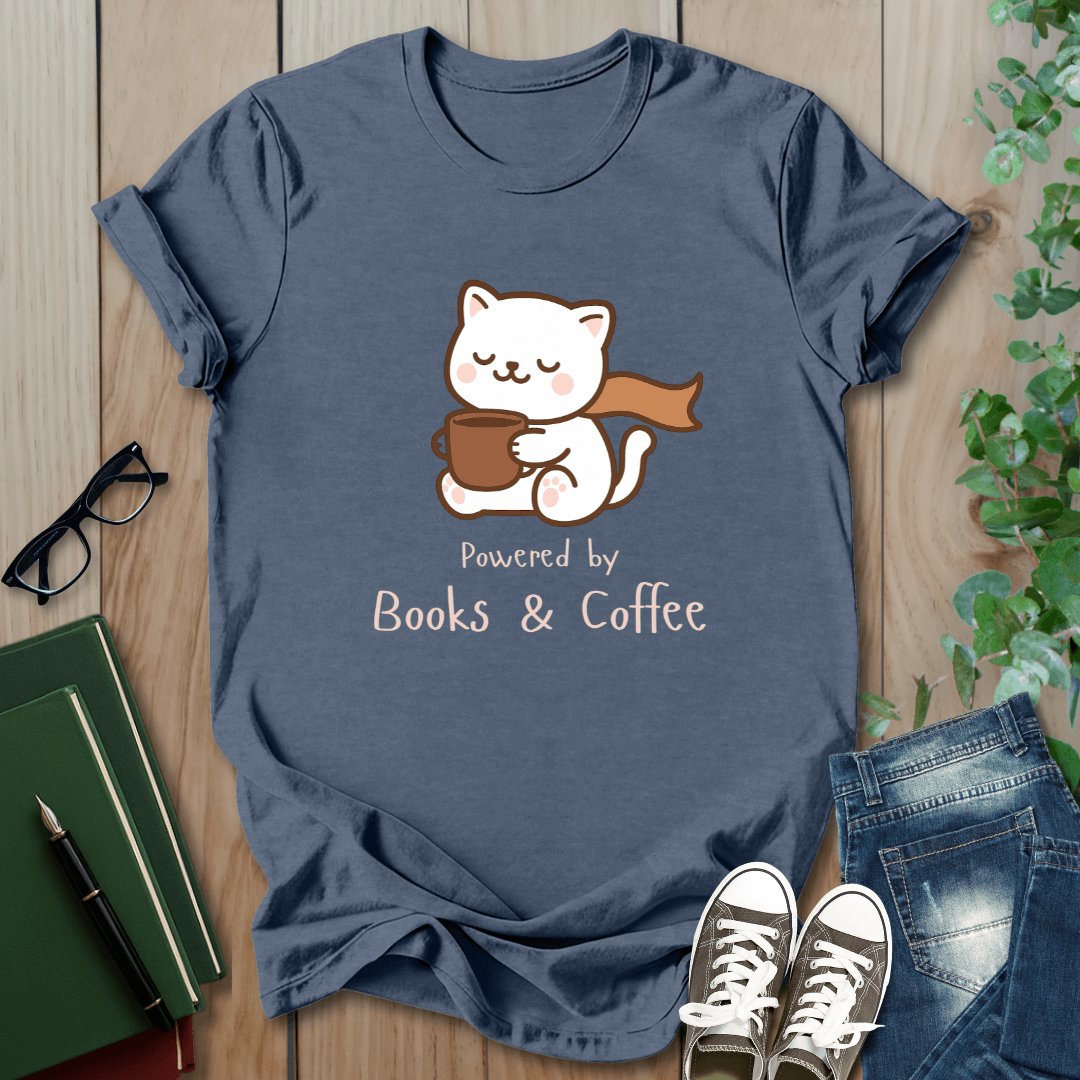 Powered by Books & Coffee - T-Shirt
