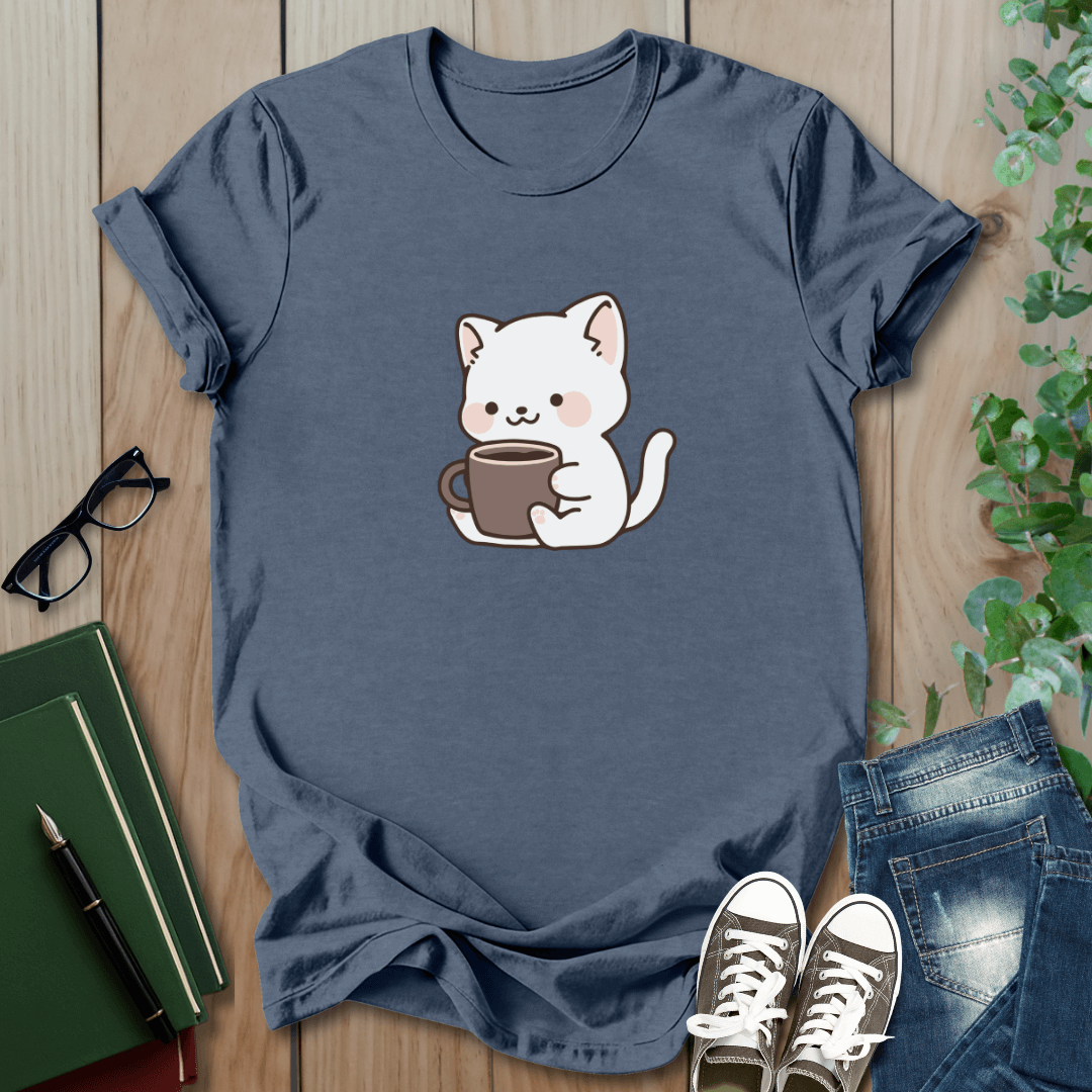 Cat & Coffee - Graphic T-Shirt