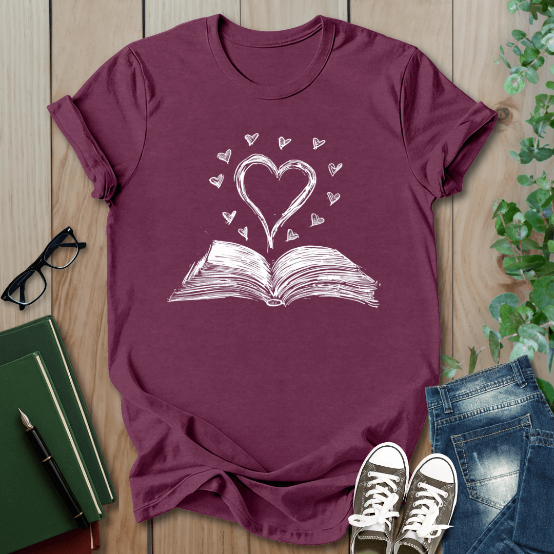 Heart Book Graphic - T-Shirt