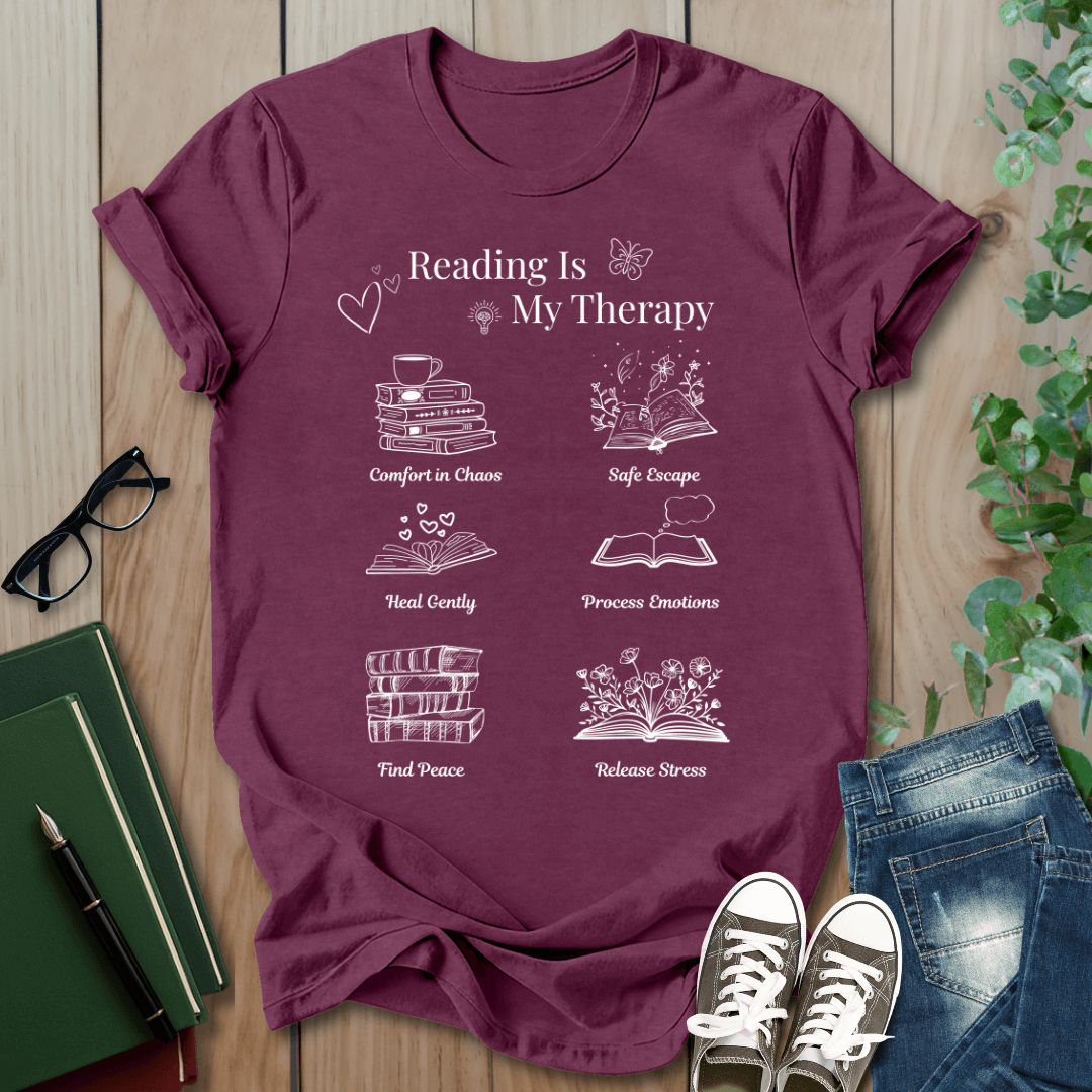 Reading is my therapy - T-Shirt