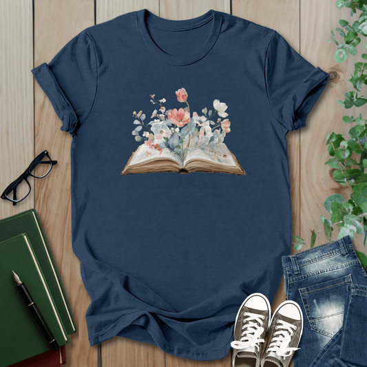 Floral Book Graphic - T-Shirt