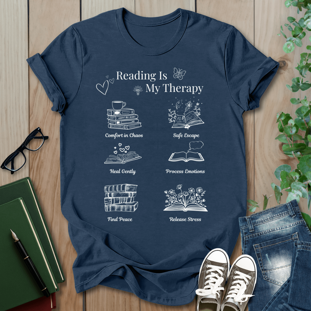 Reading is my therapy - T-Shirt