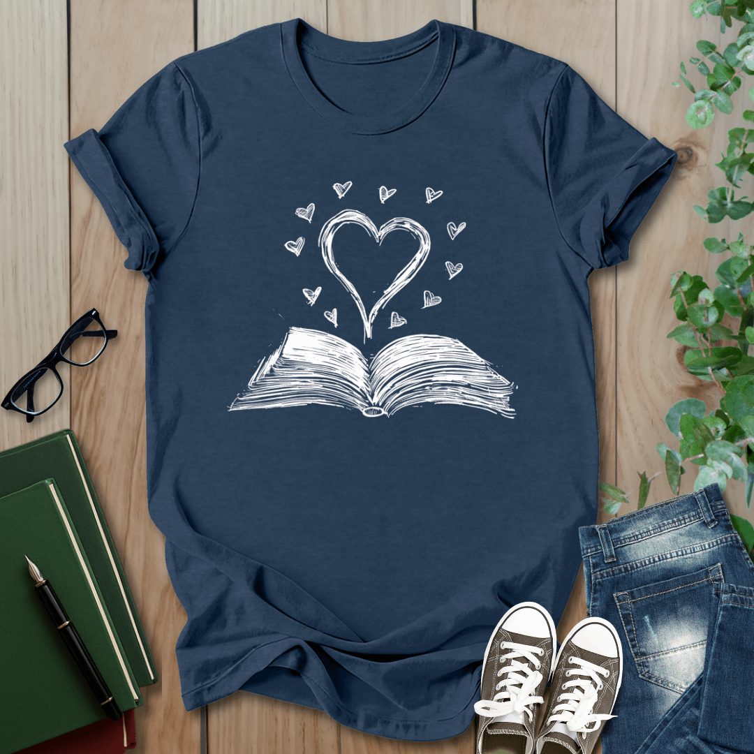 Heart Book Graphic - T-Shirt