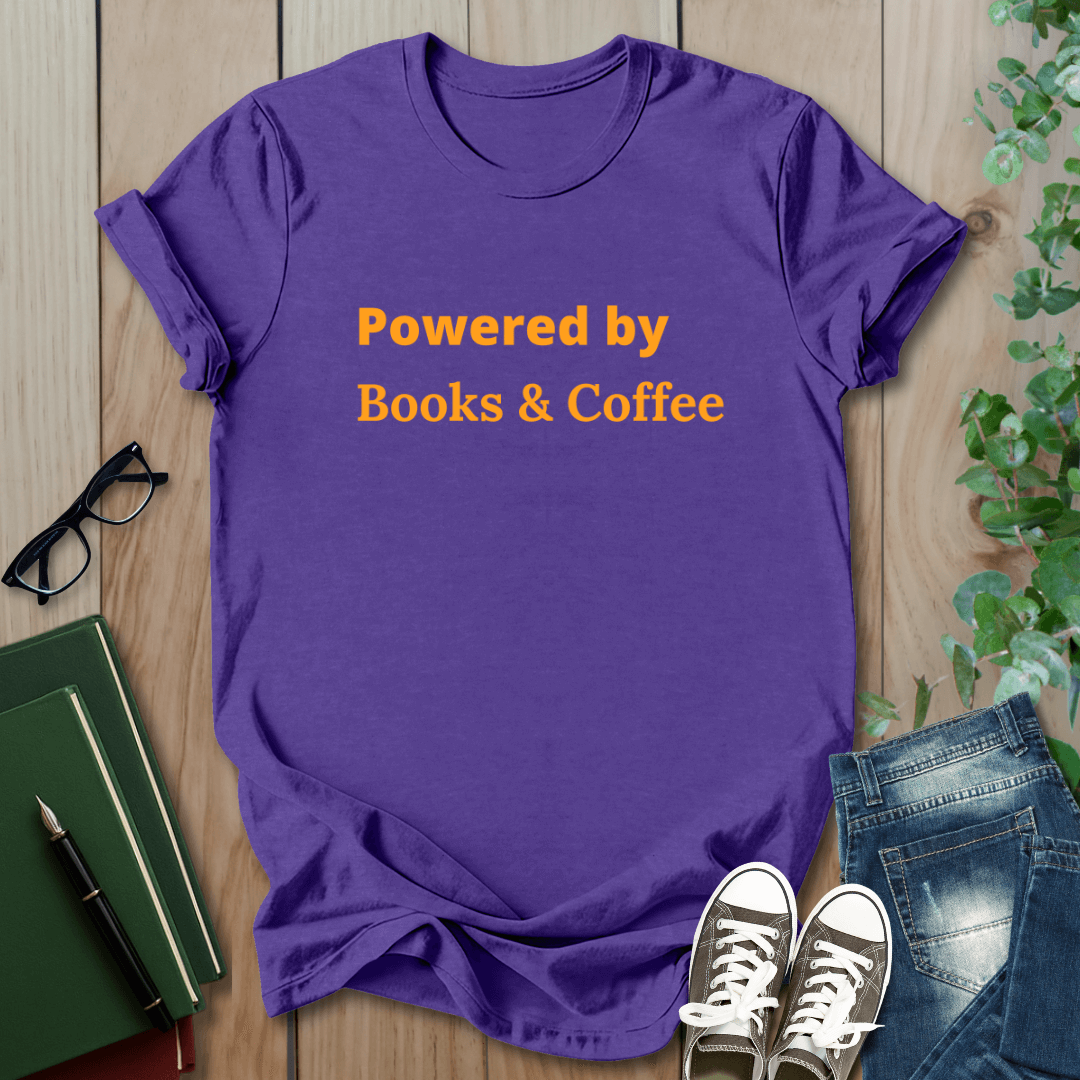 Powered By Books & Coffee - T-Shirt