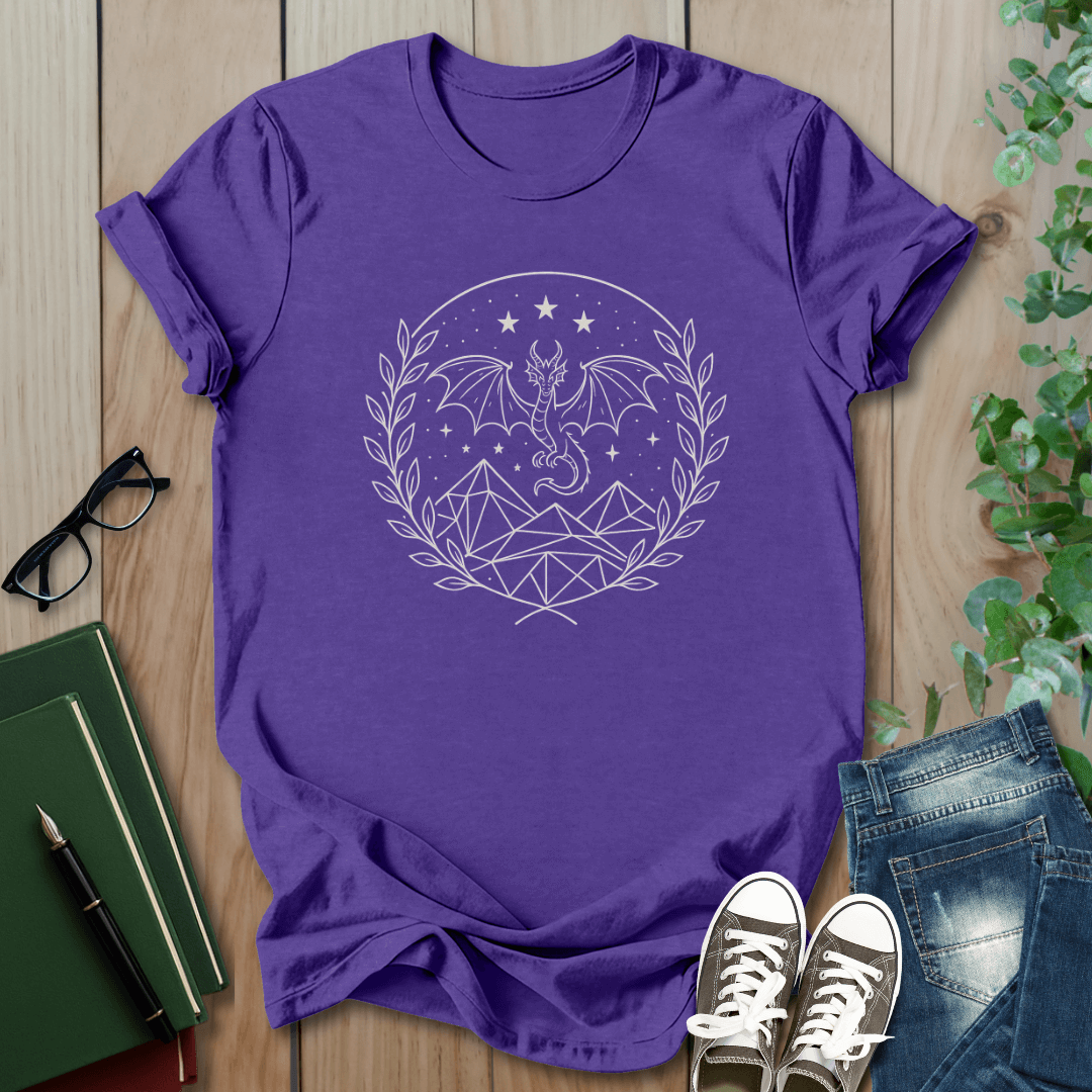 Fourth Wing, Dragon and Stars - T-Shirt
