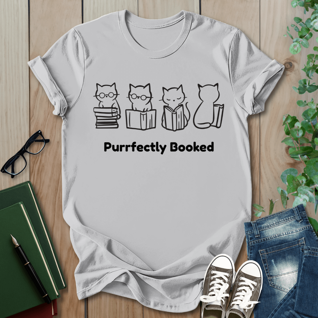 Purrfectly Booked, Cats - T-Shirt