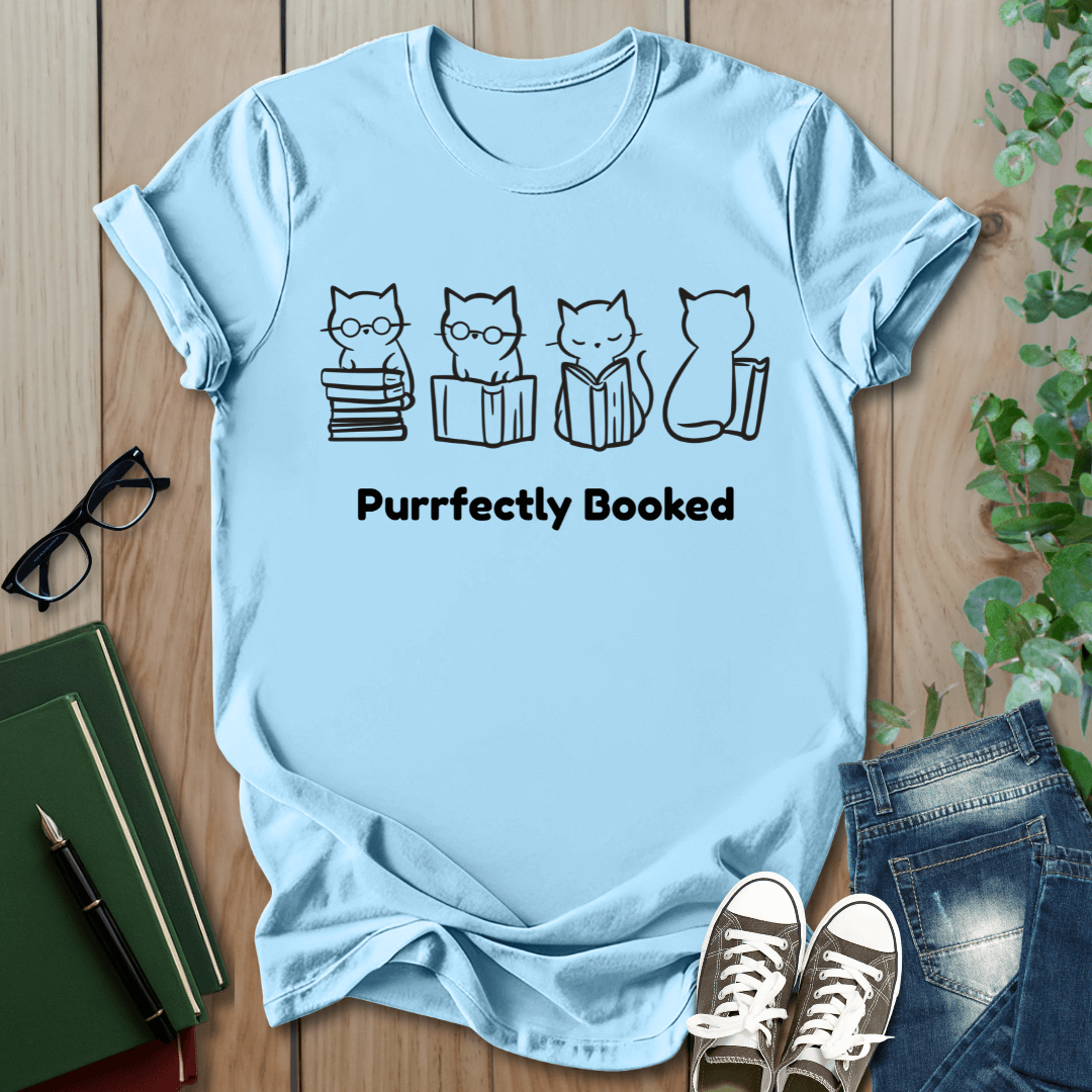 Purrfectly Booked, Cats - T-Shirt