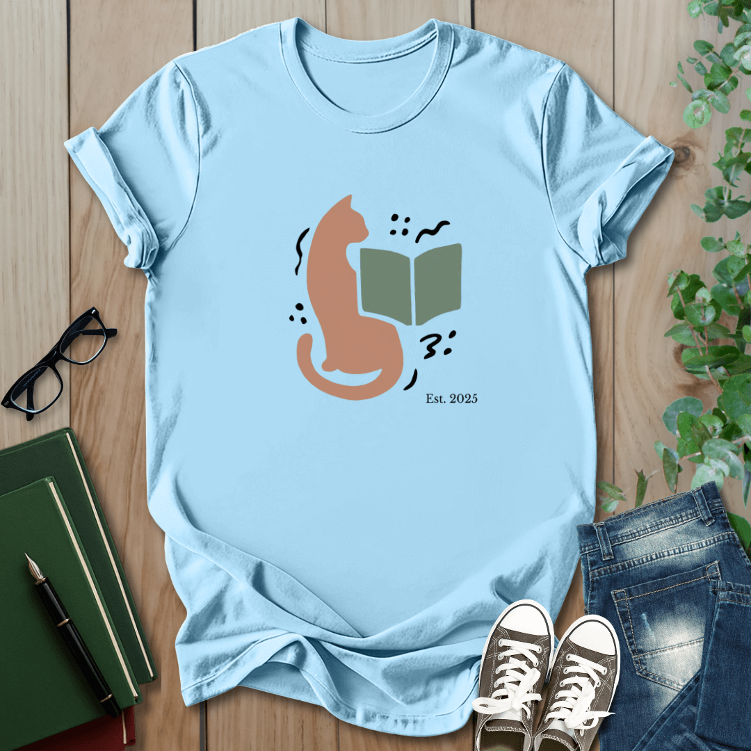 Matisse-inspired Cat & Book - T-Shirt
