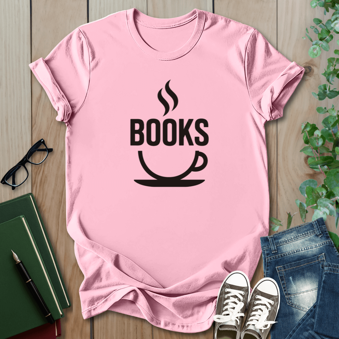 Coffee & Book Graphic - T-Shirt