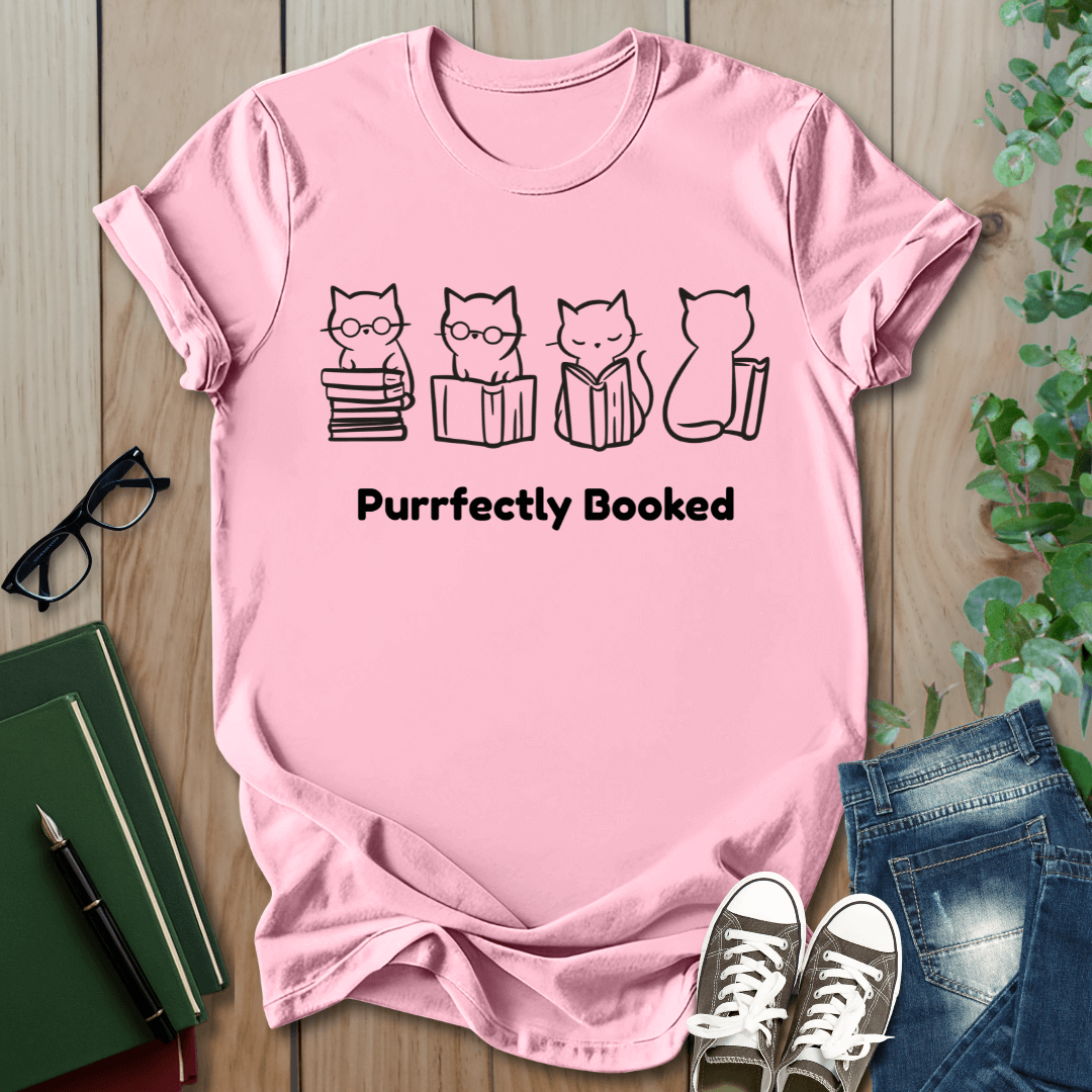 Purrfectly Booked, Cats - T-Shirt