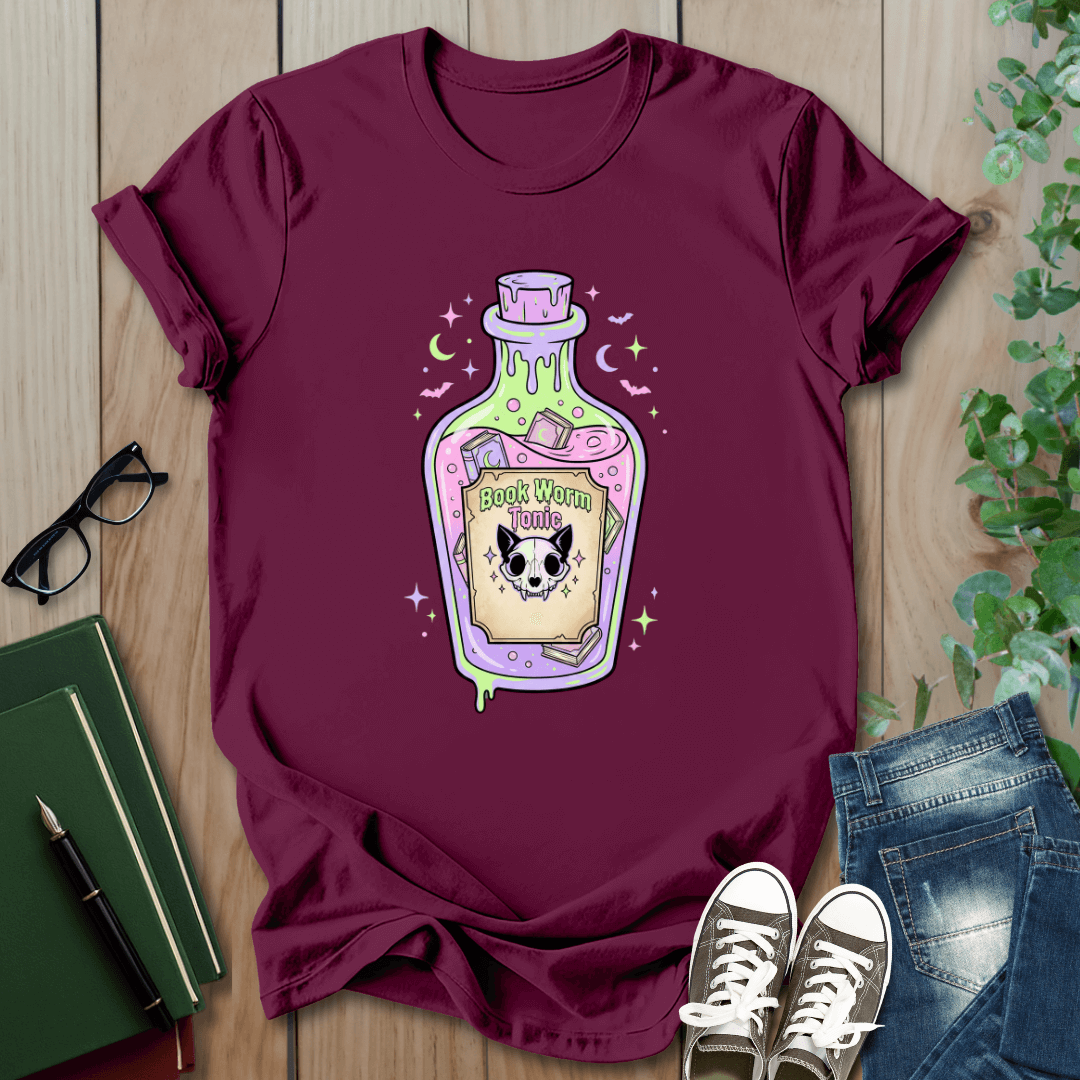 Spooky Book Club, Bookworm Potion - T-Shirt