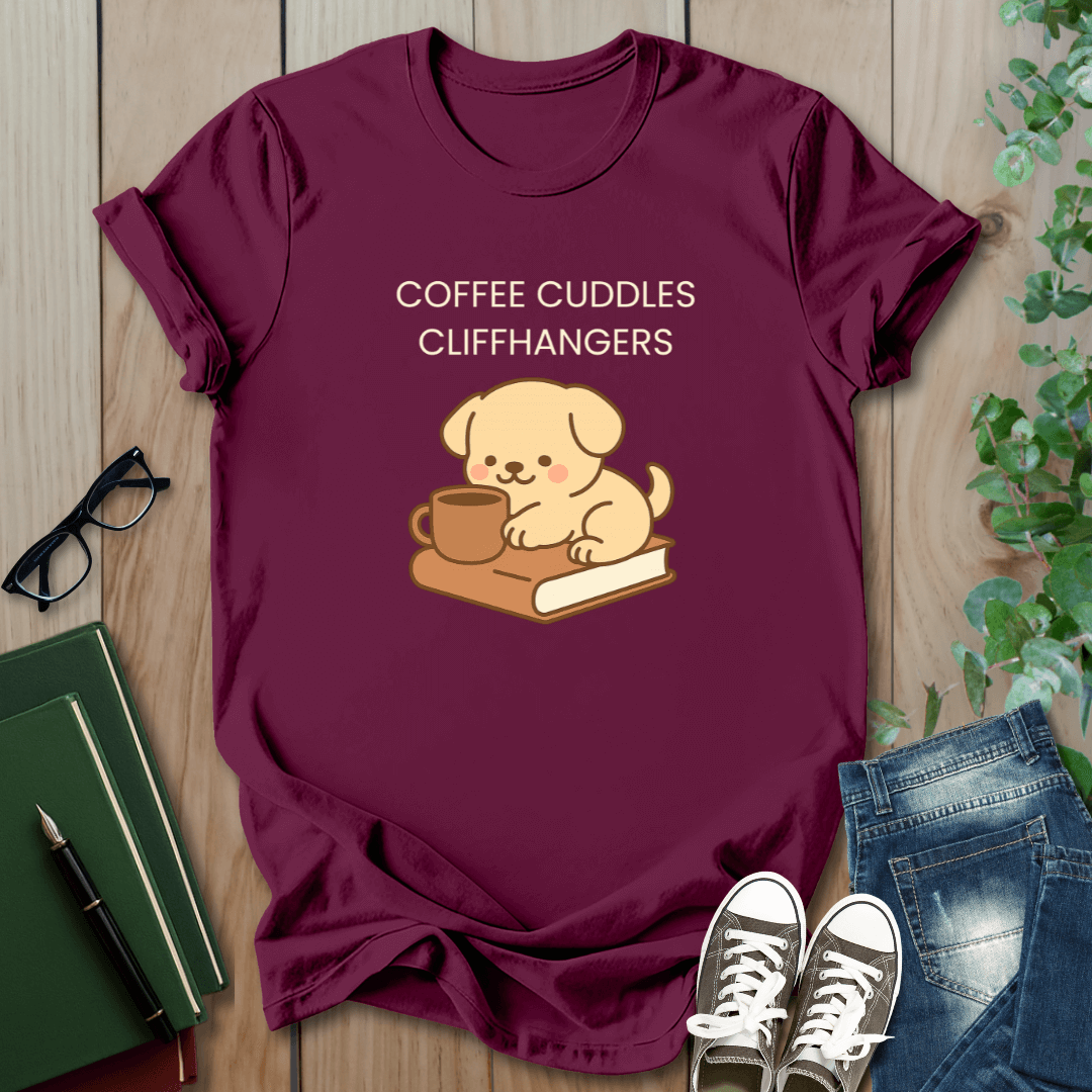Coffee Cuddles Cliffhangers- T-Shirt