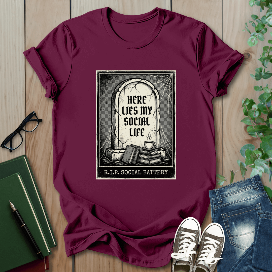Here Lies My Social Life - T-Shirt