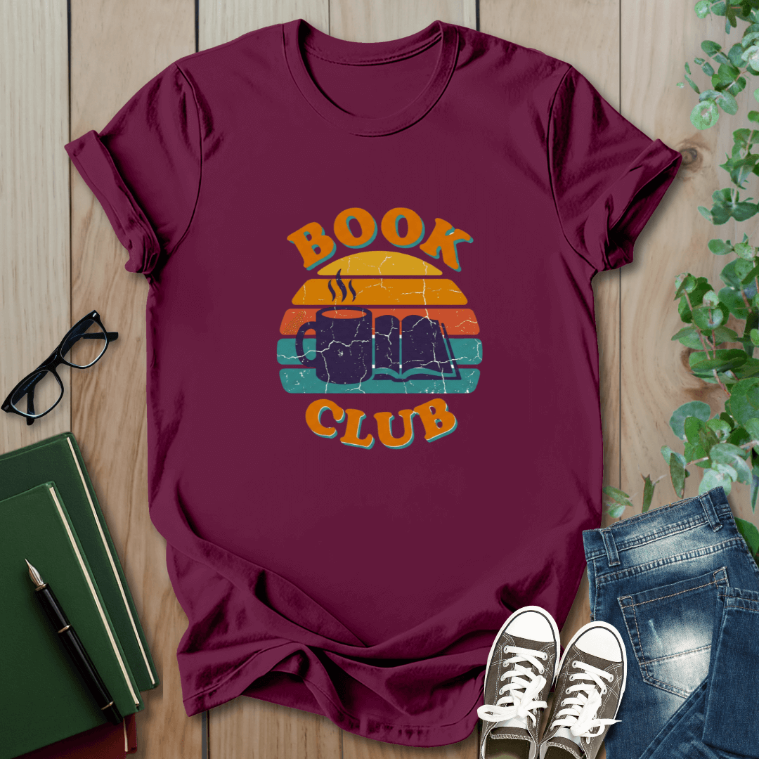 Retro Sunset Book Club- T-Shirt