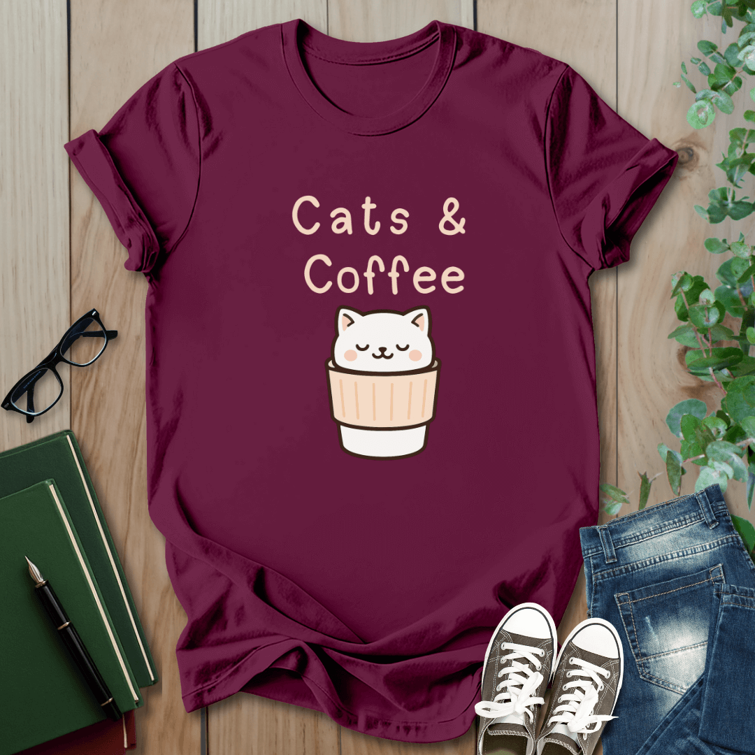 Cats & Coffee - T-Shirt