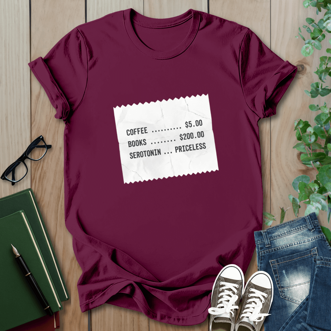 Coffee & Books Reciept - T-Shirt
