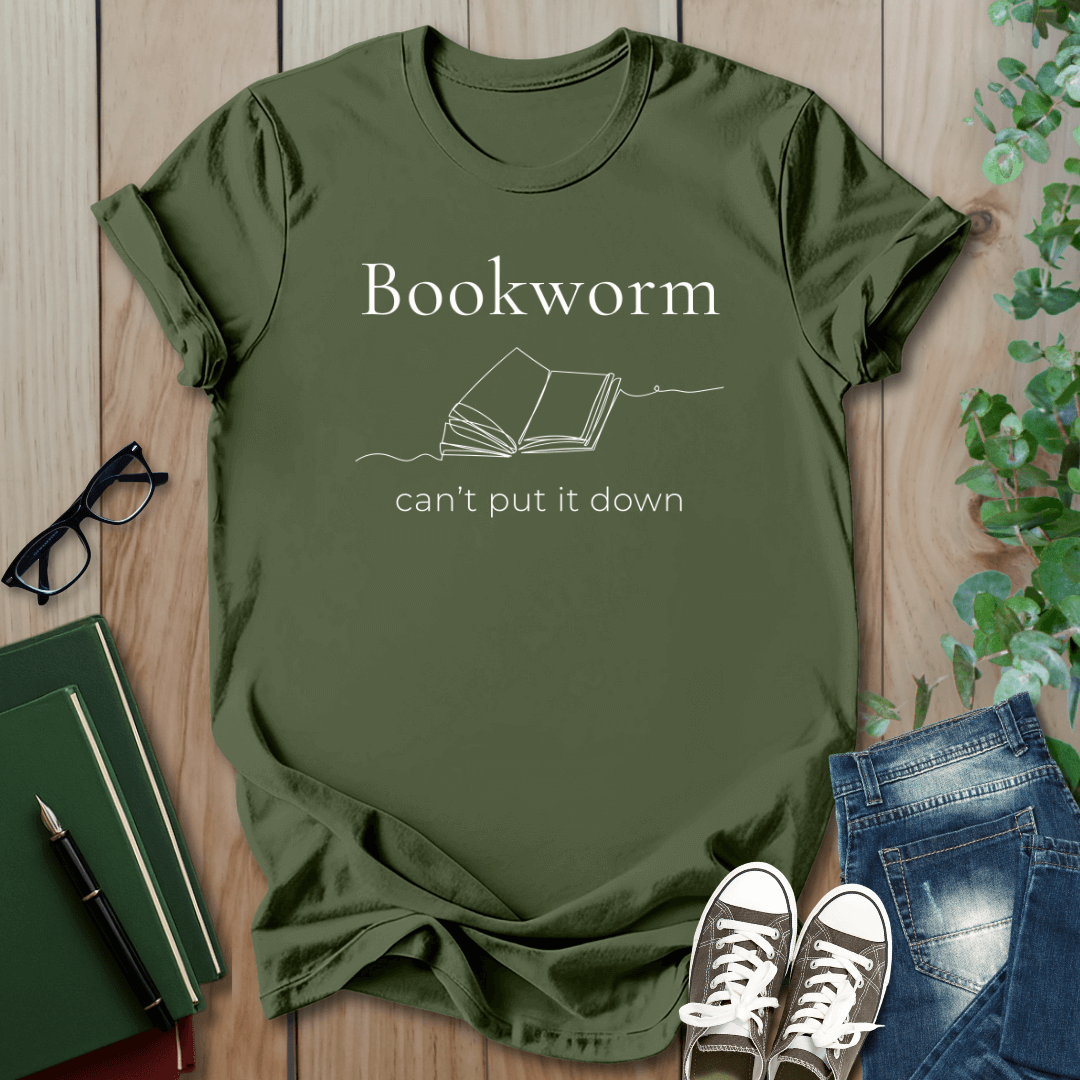 Bookworm, Can't Put It Down - T-Shirt
