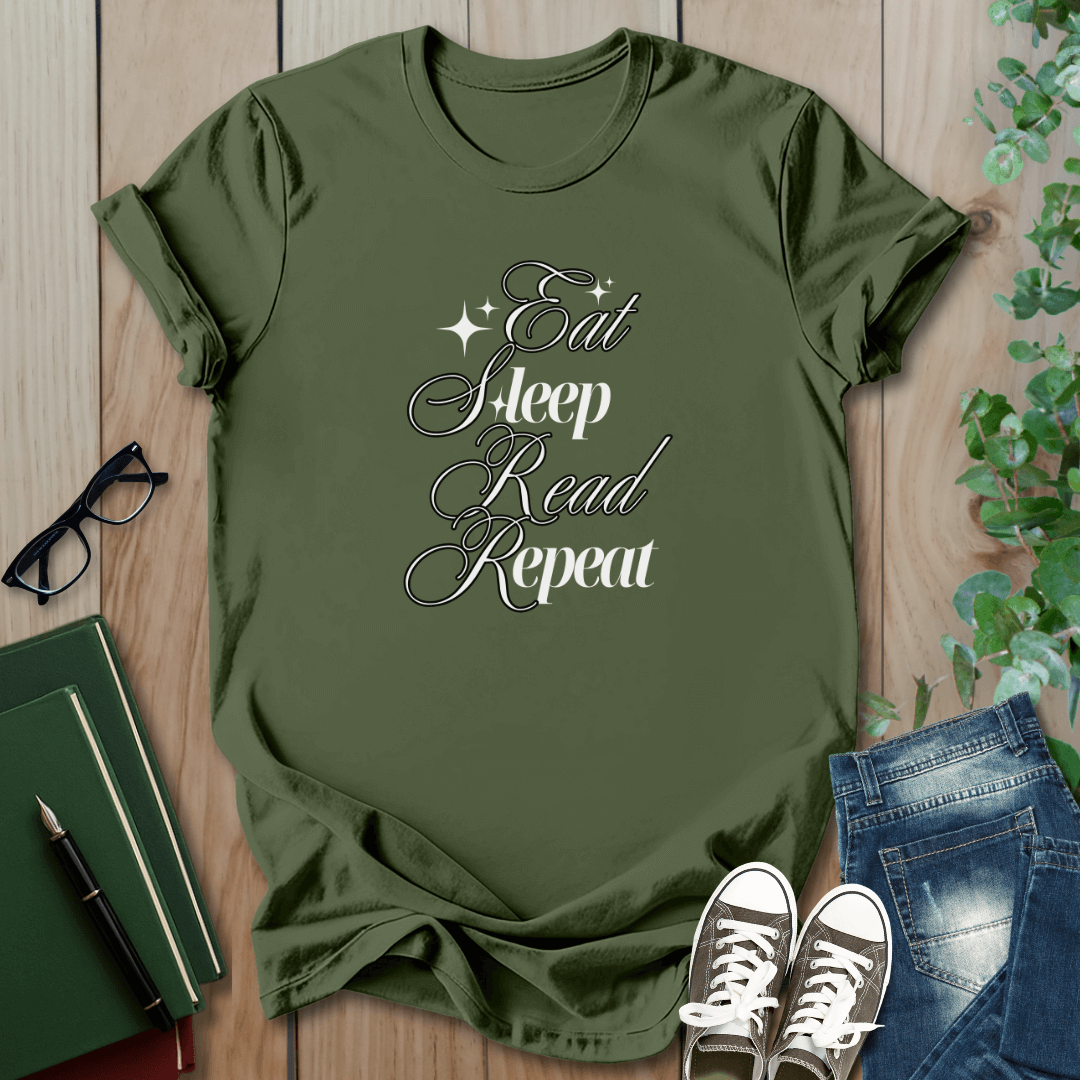 Eat Sleep Read Repeat - T-Shirt