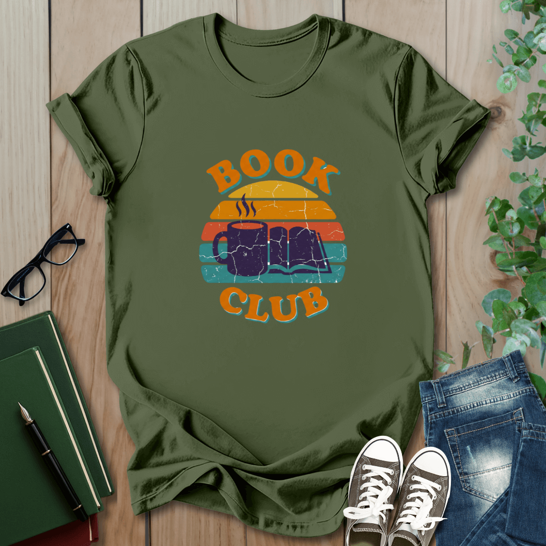 Retro Sunset Book Club- T-Shirt