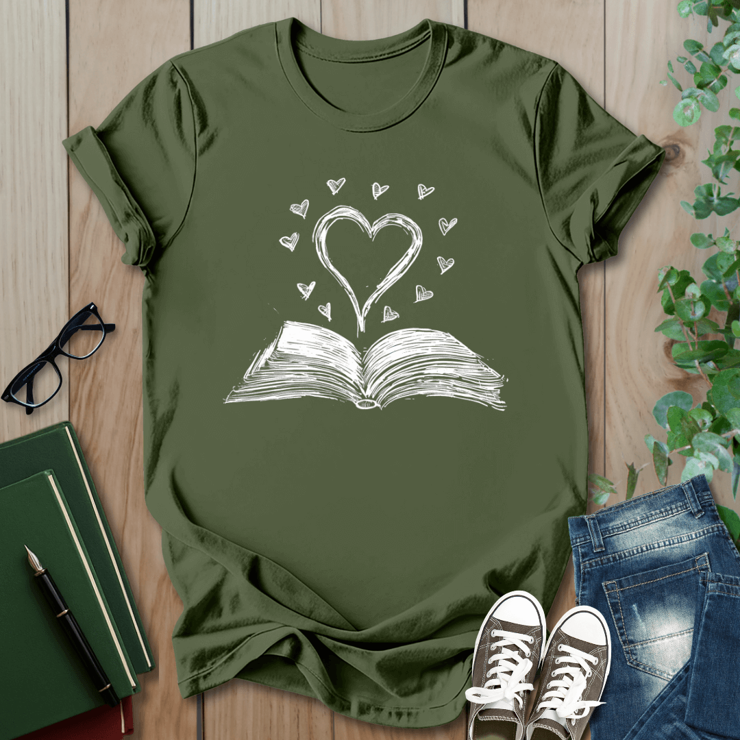 Heart Book Graphic - T-Shirt