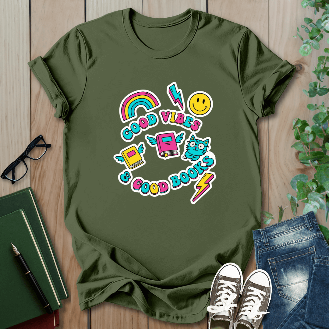 Good Vibes & Good Books, Kidcore - T-Shirt